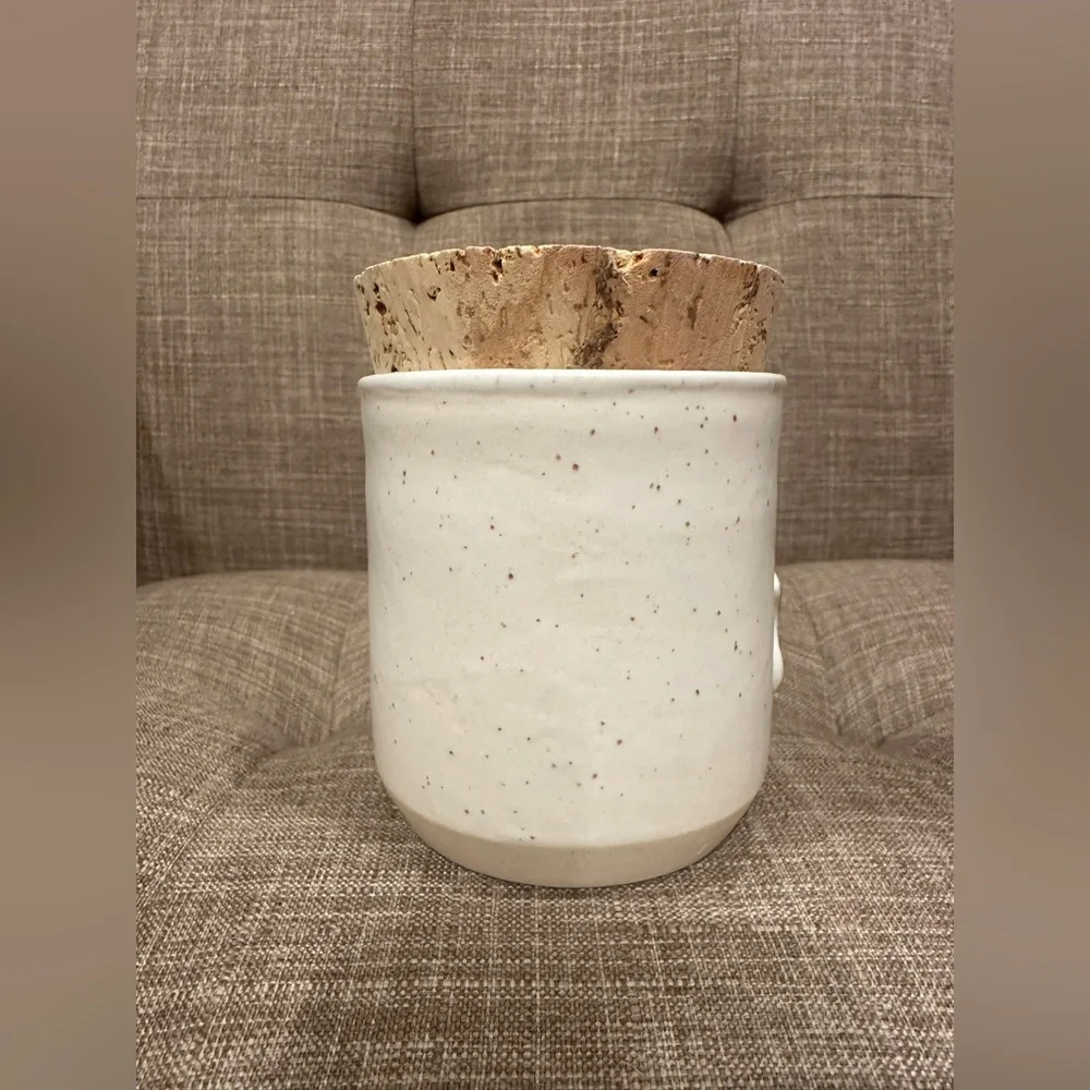 Handmade ceramic Jar with cork lid. Stash Jar pottery Snake